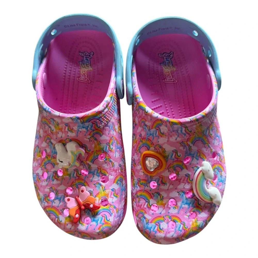 Crocs Classic Lisa Frank Pink Unicorn Clog Women’s Size 6 / Juniors Size 4 - Picture 1 of 2